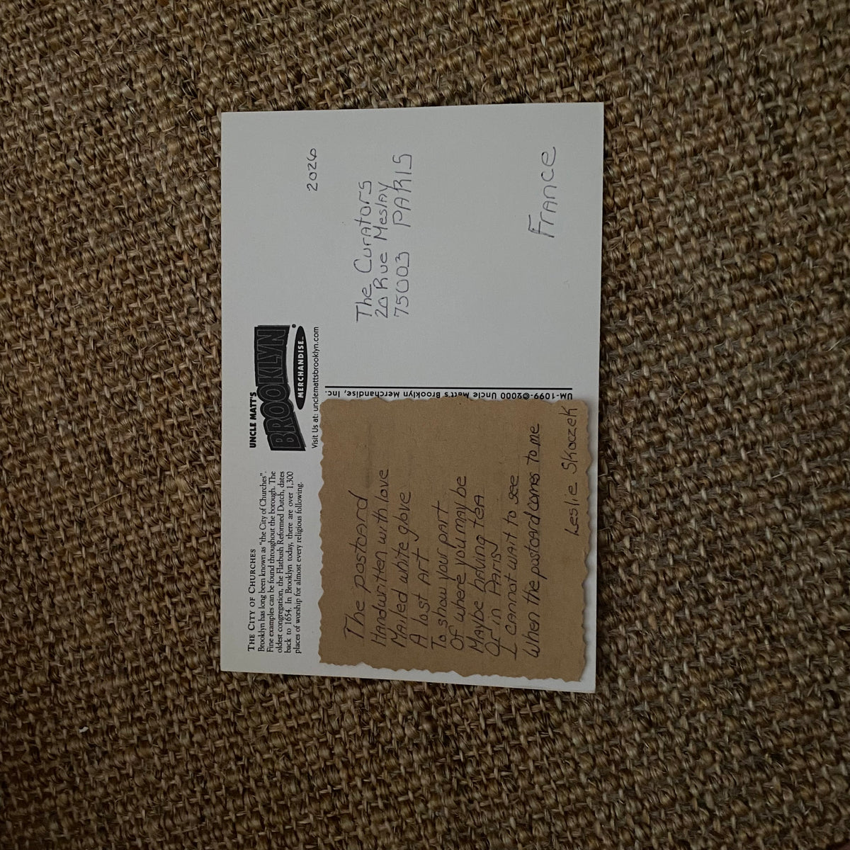 Leslie Skoczek — Correspondances #3 — original postcard artwork