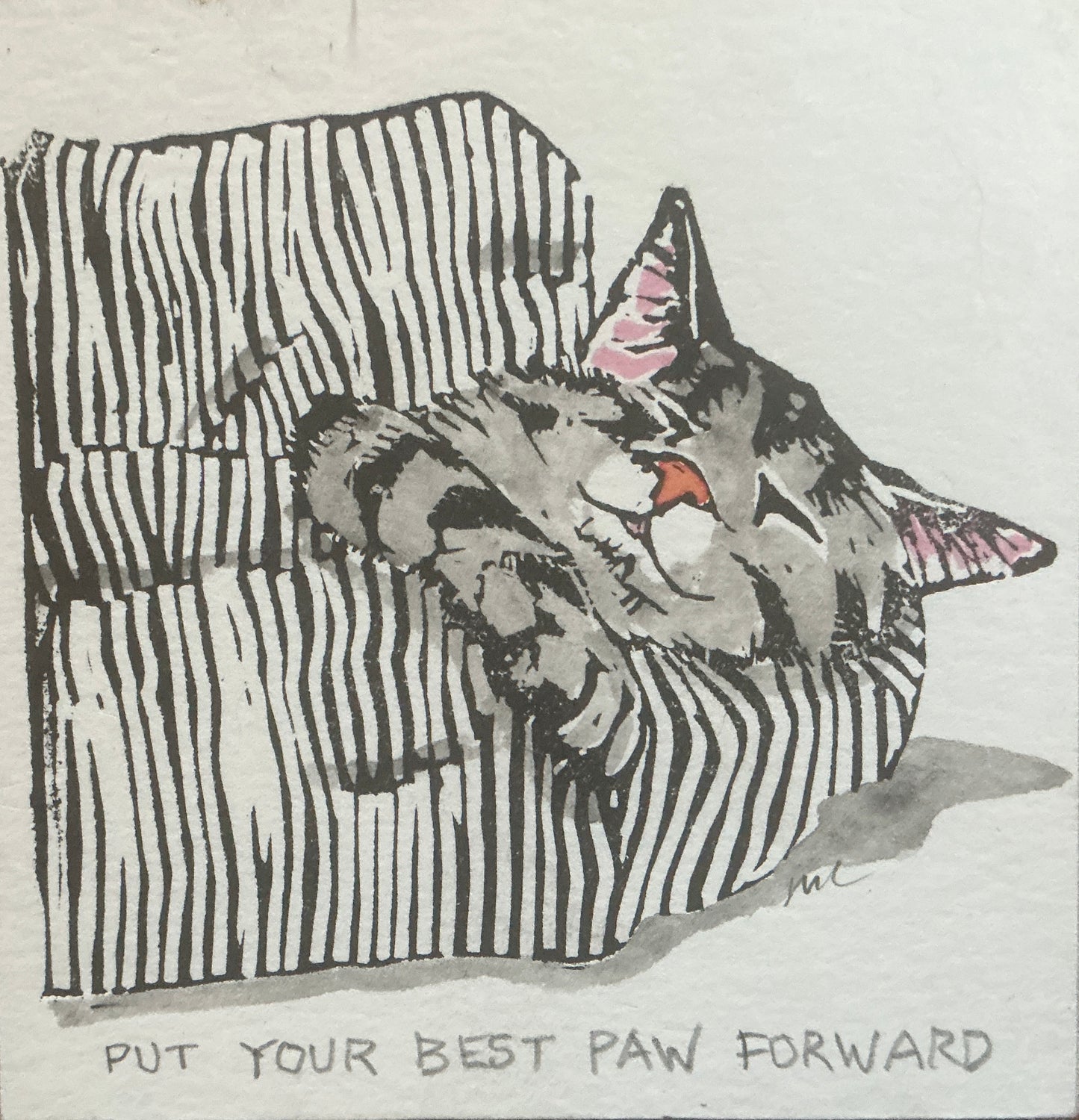 Mary Romanuck — Correspondances #3 — original postcard artwork