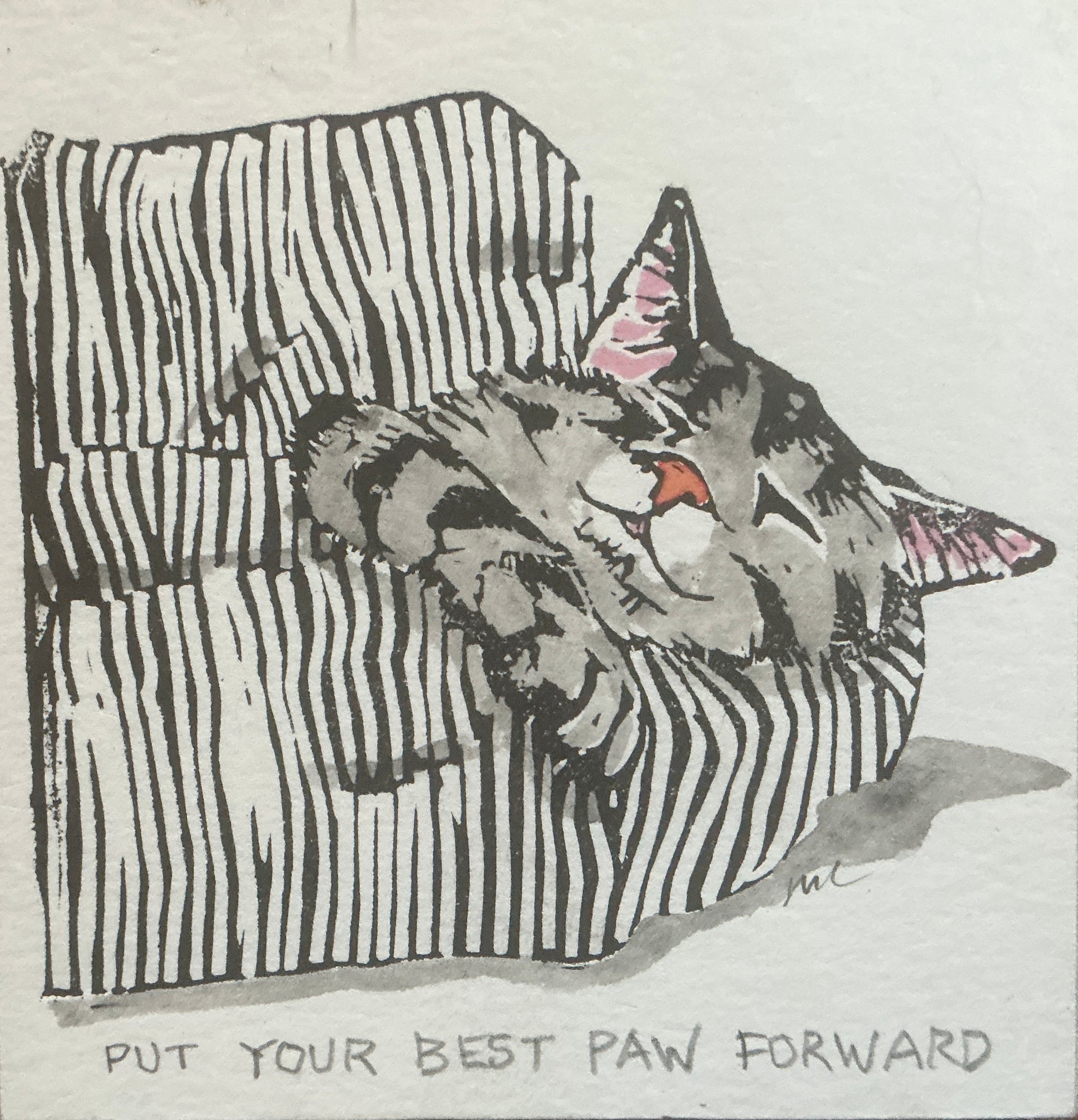 Mary Romanuck — Correspondances #3 — original postcard artwork