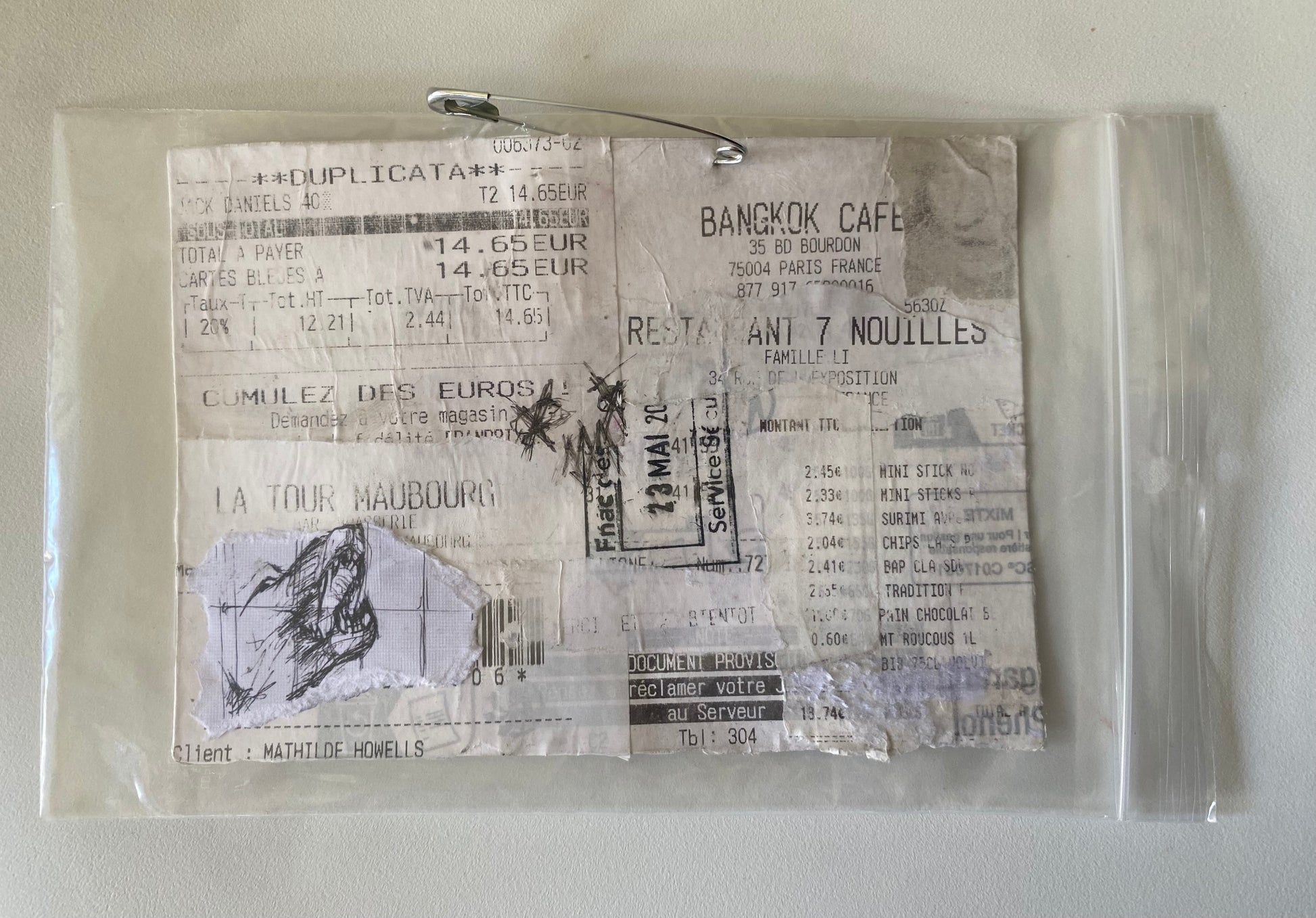 Mathilde Mougas Howells — Correspondances #3 — original postcard artwork