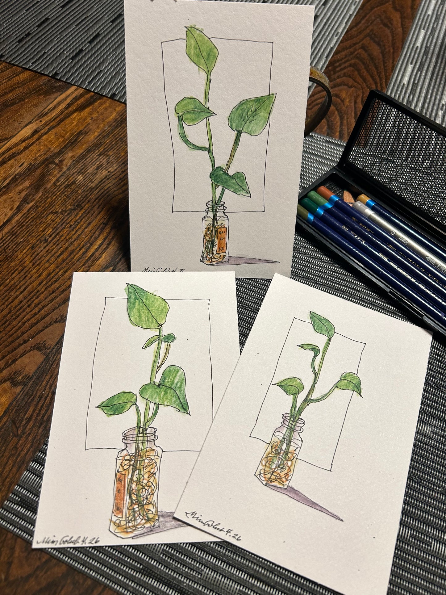 Mim Scalin — Correspondances #2 — original postcard artwork