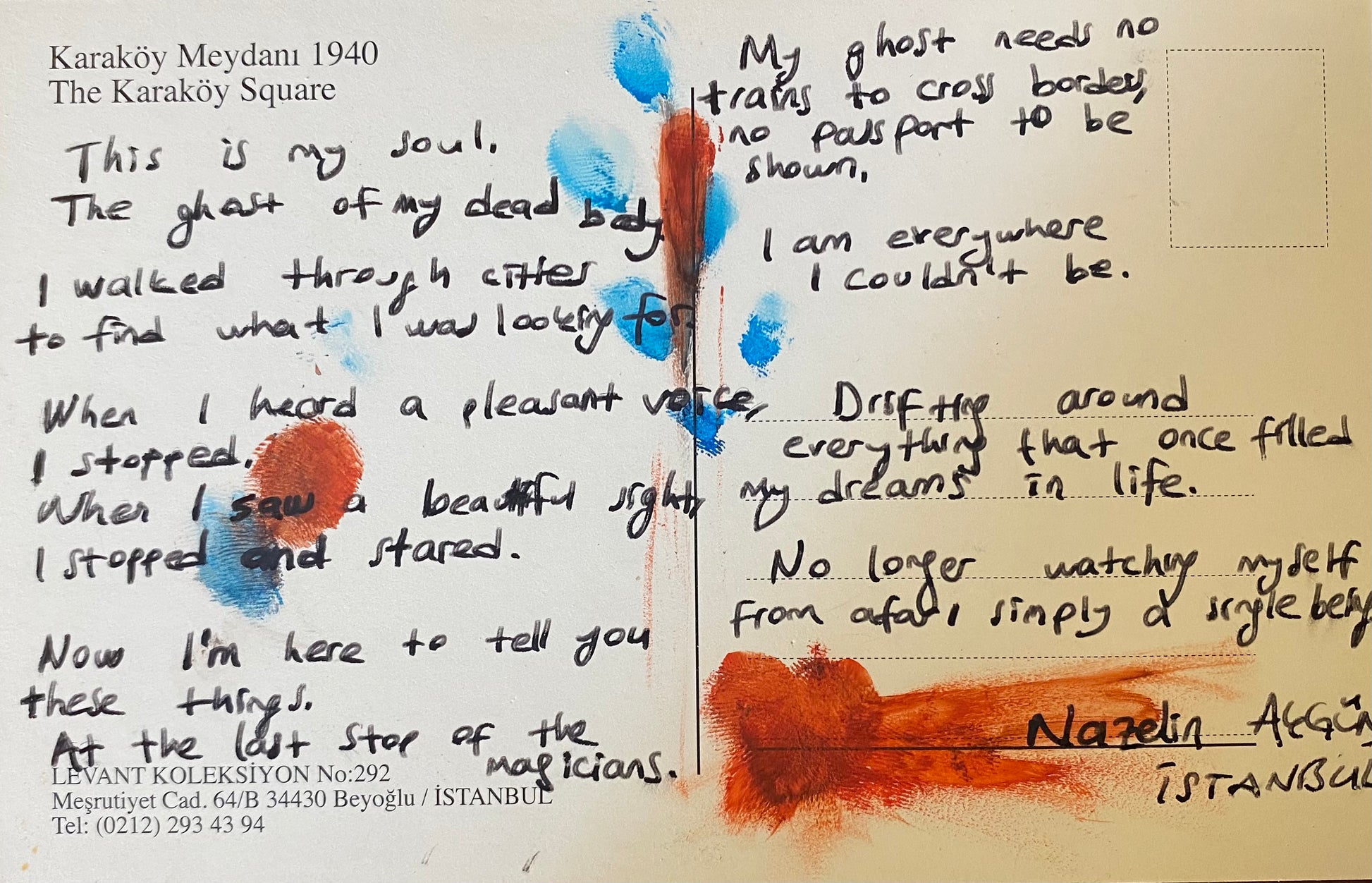 Nazelin Akgün — Correspondances #1 — original postcard artwork