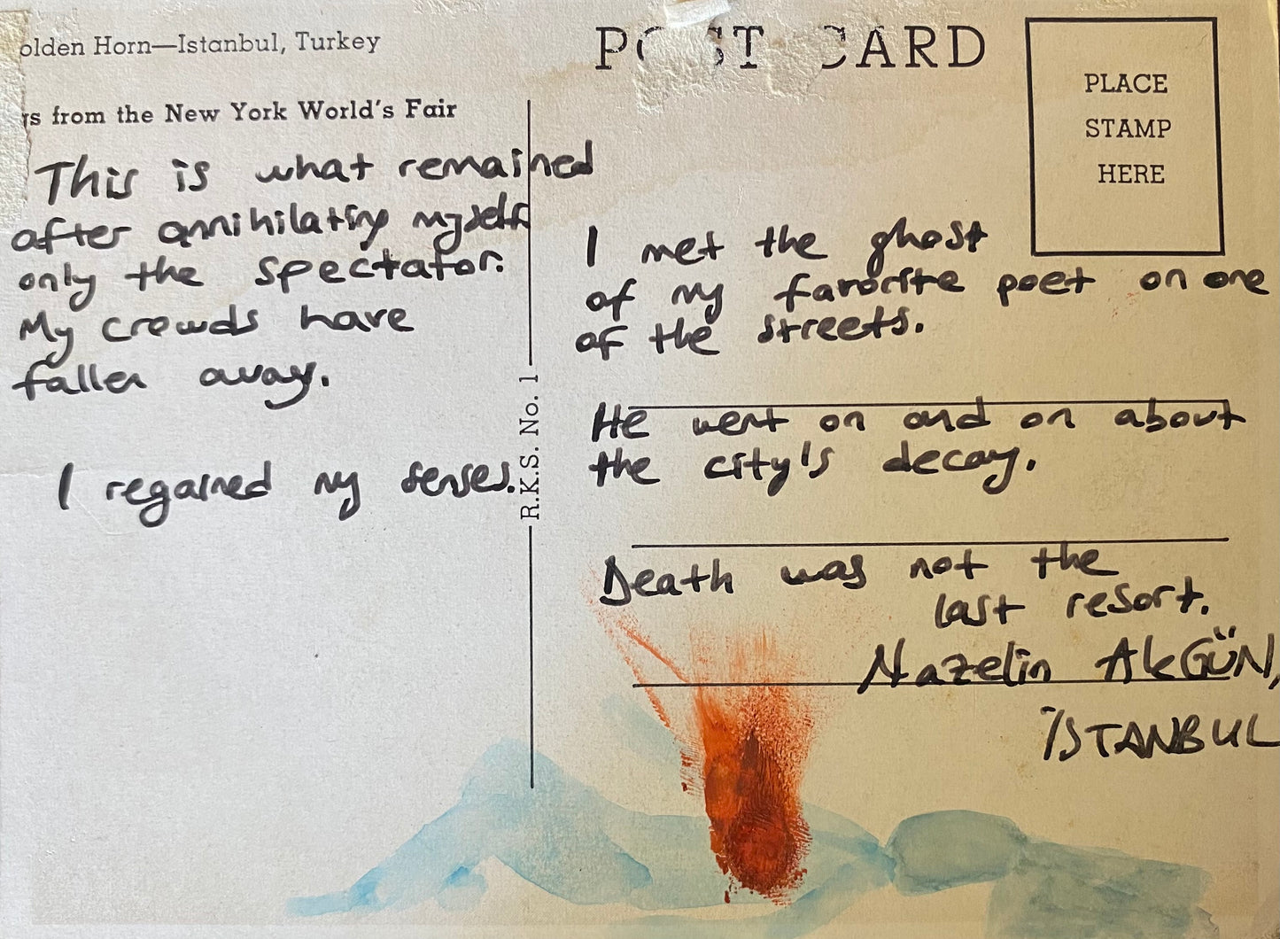 Nazelin Akgün — Correspondances #2 — original postcard artwork
