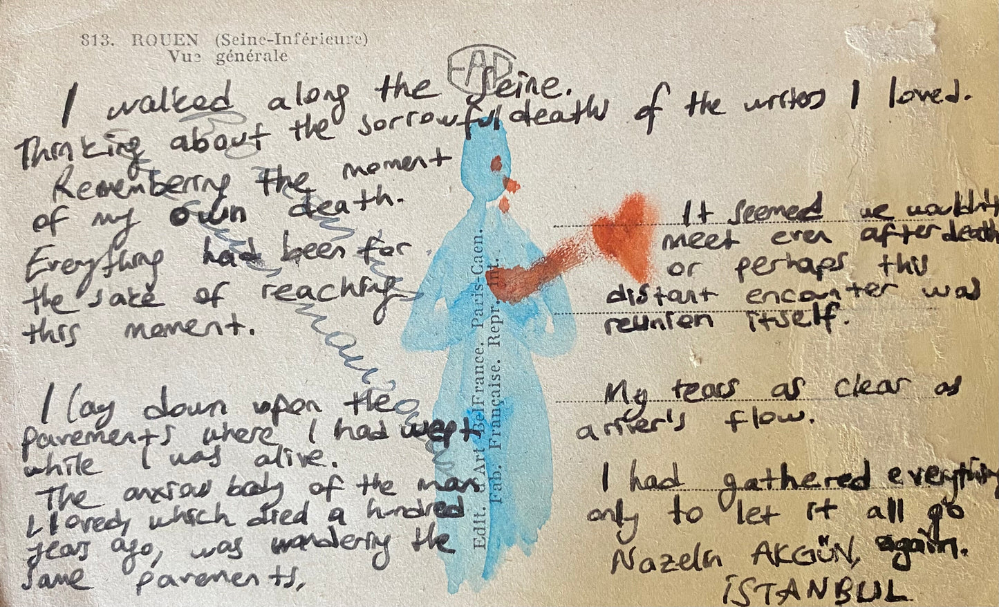 Nazelin Akgün — Correspondances #3 — original postcard artwork
