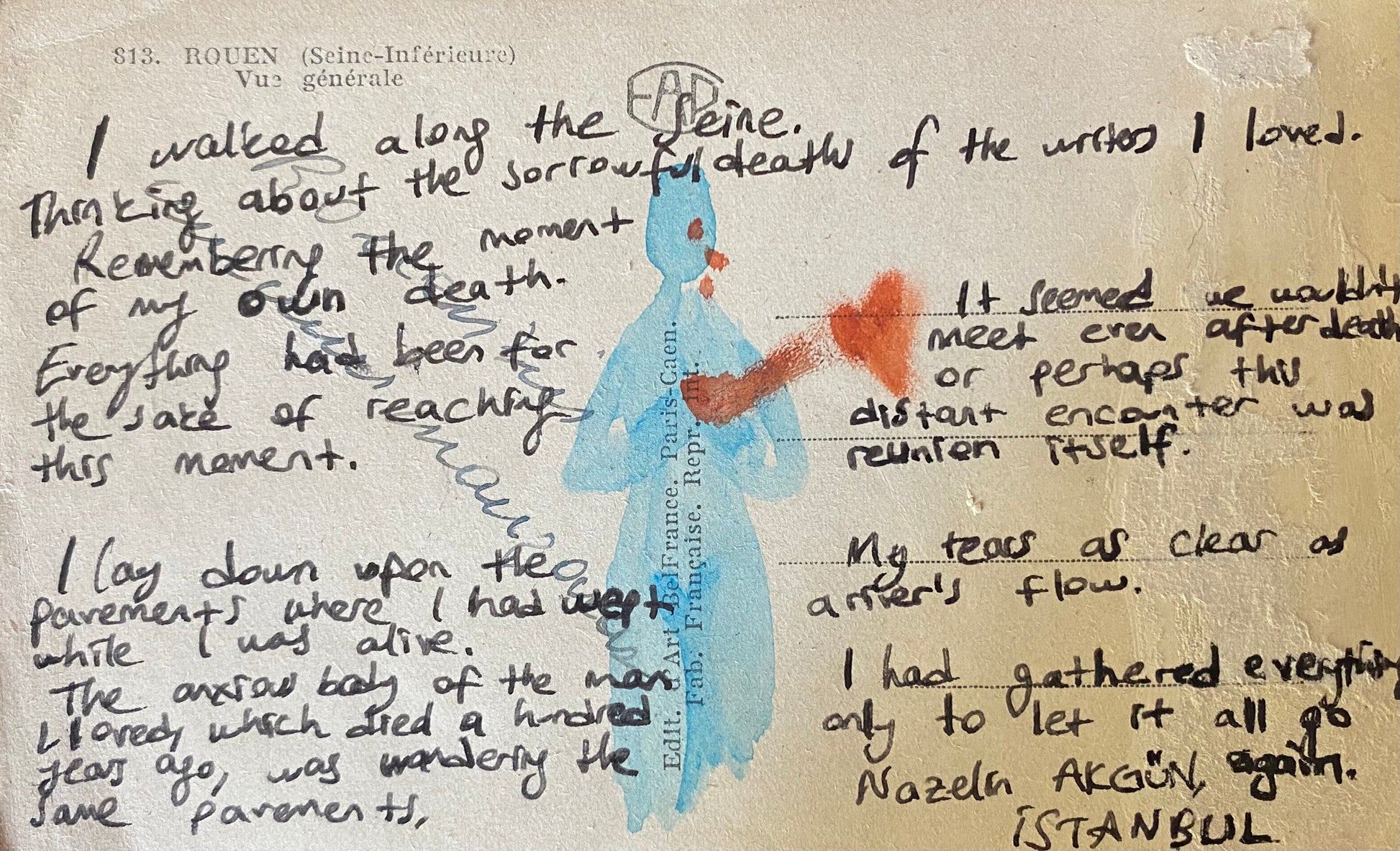 Nazelin Akgün — Correspondances #3 — original postcard artwork