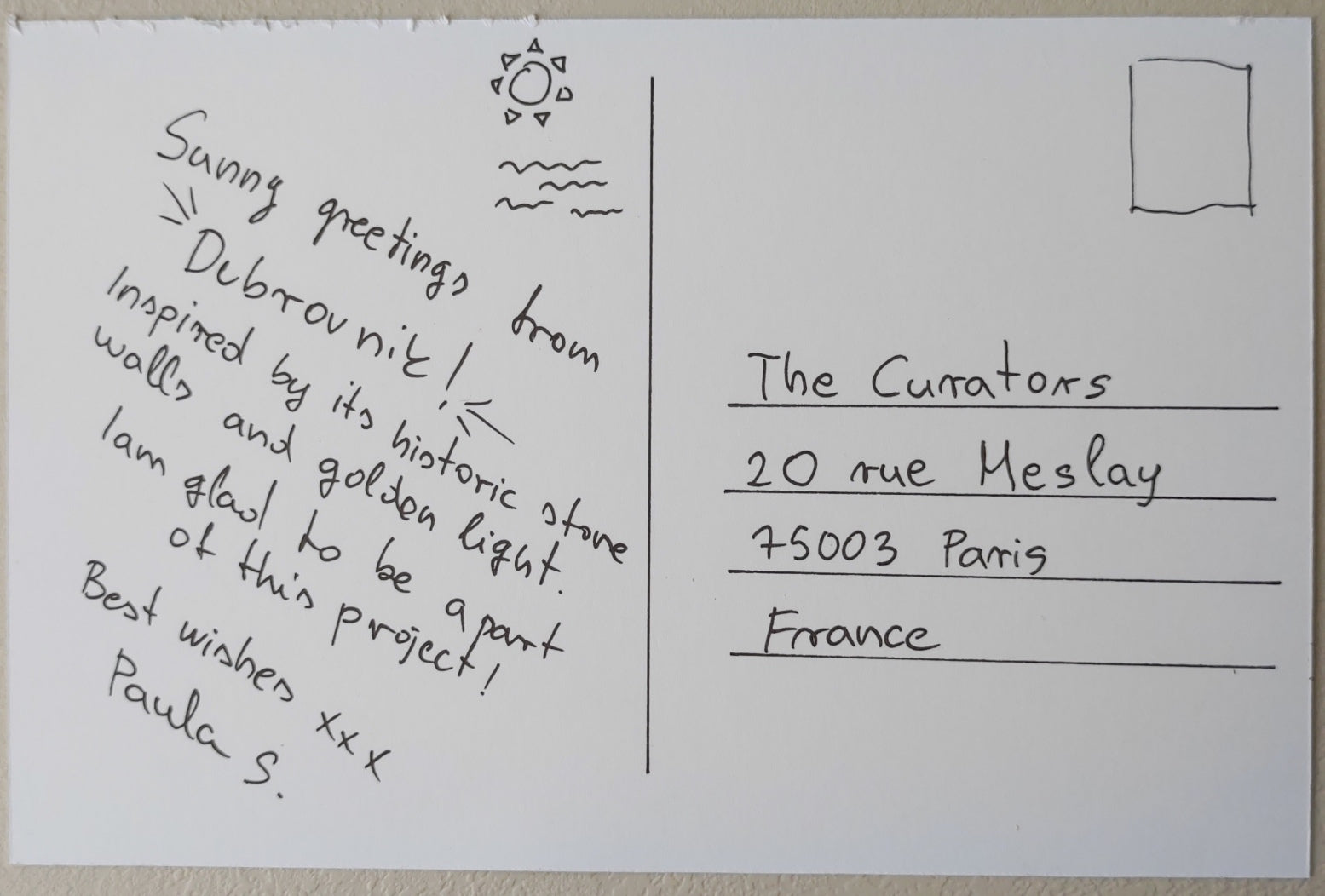 Paula Stefan — Correspondances #2 — original postcard artwork