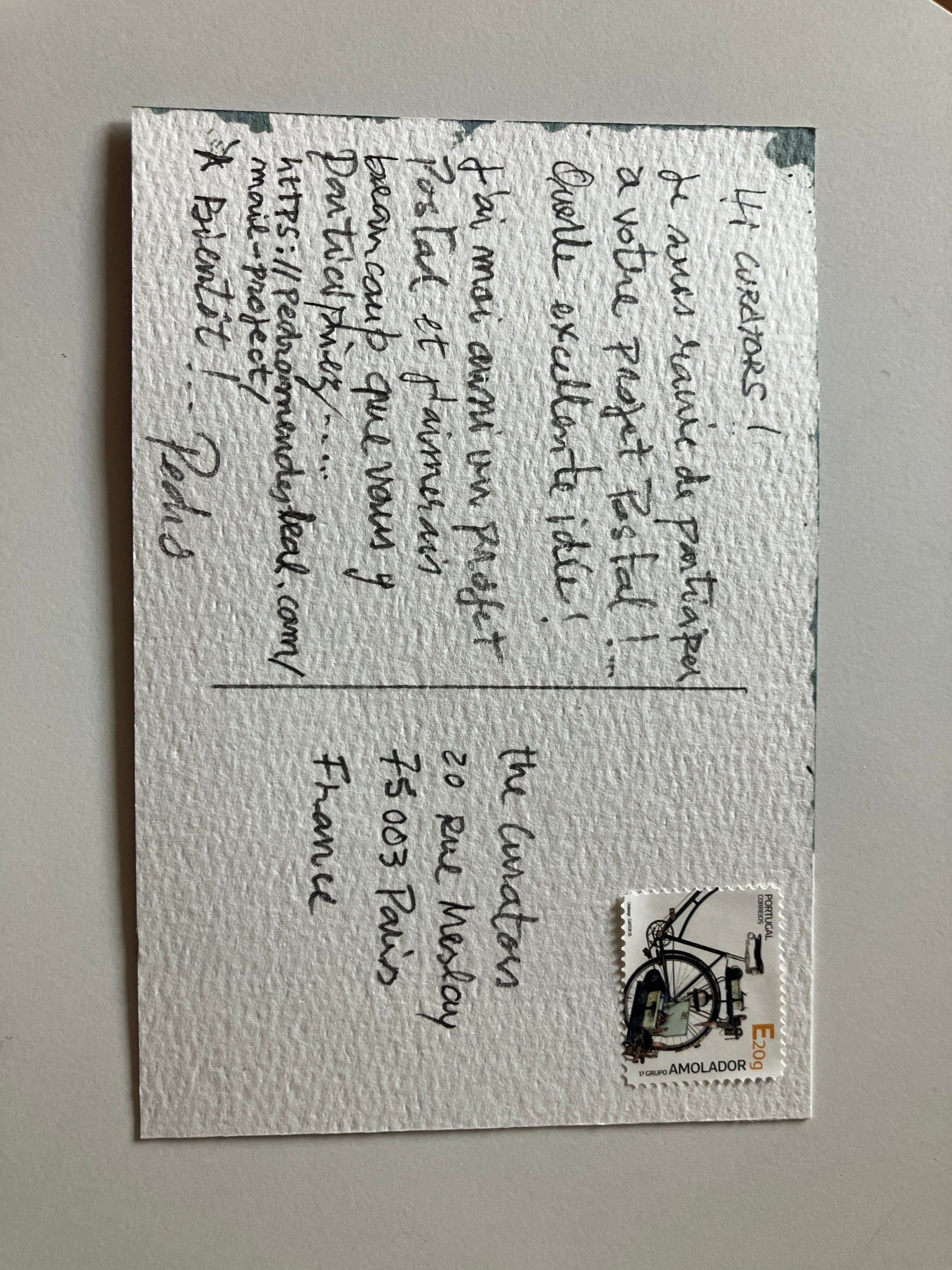 Pedro Leal — Correspondances #2 — original postcard artwork