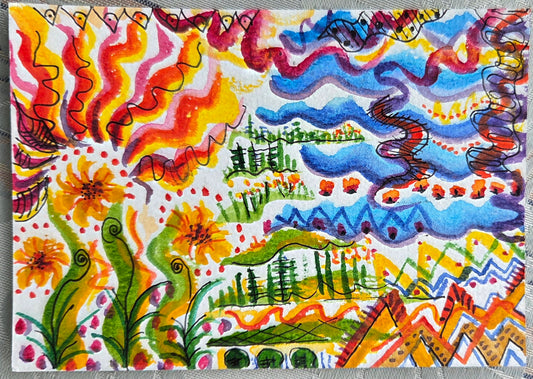 Priya Saibel — Correspondances #3 — original postcard artwork