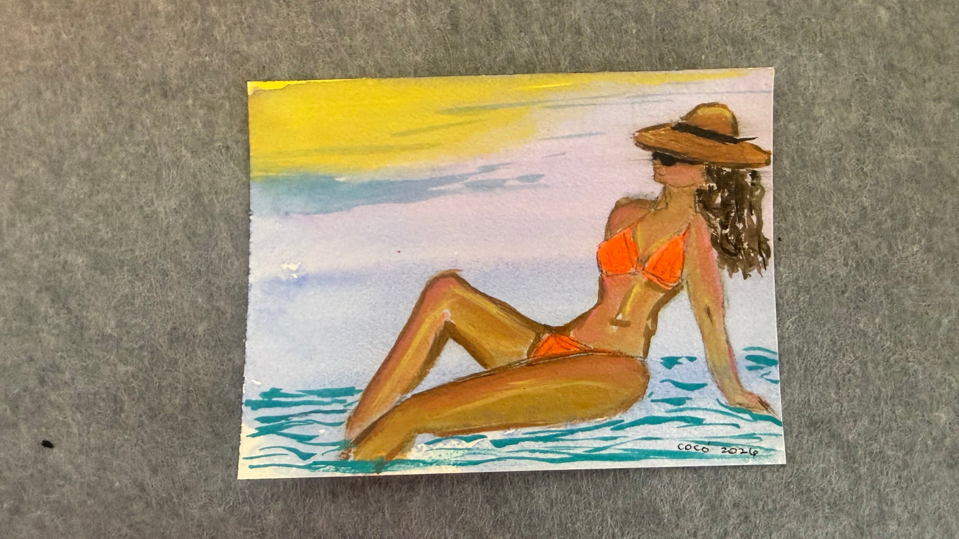 ROSA HENRIQUEZ — Correspondances #3 — original postcard artwork