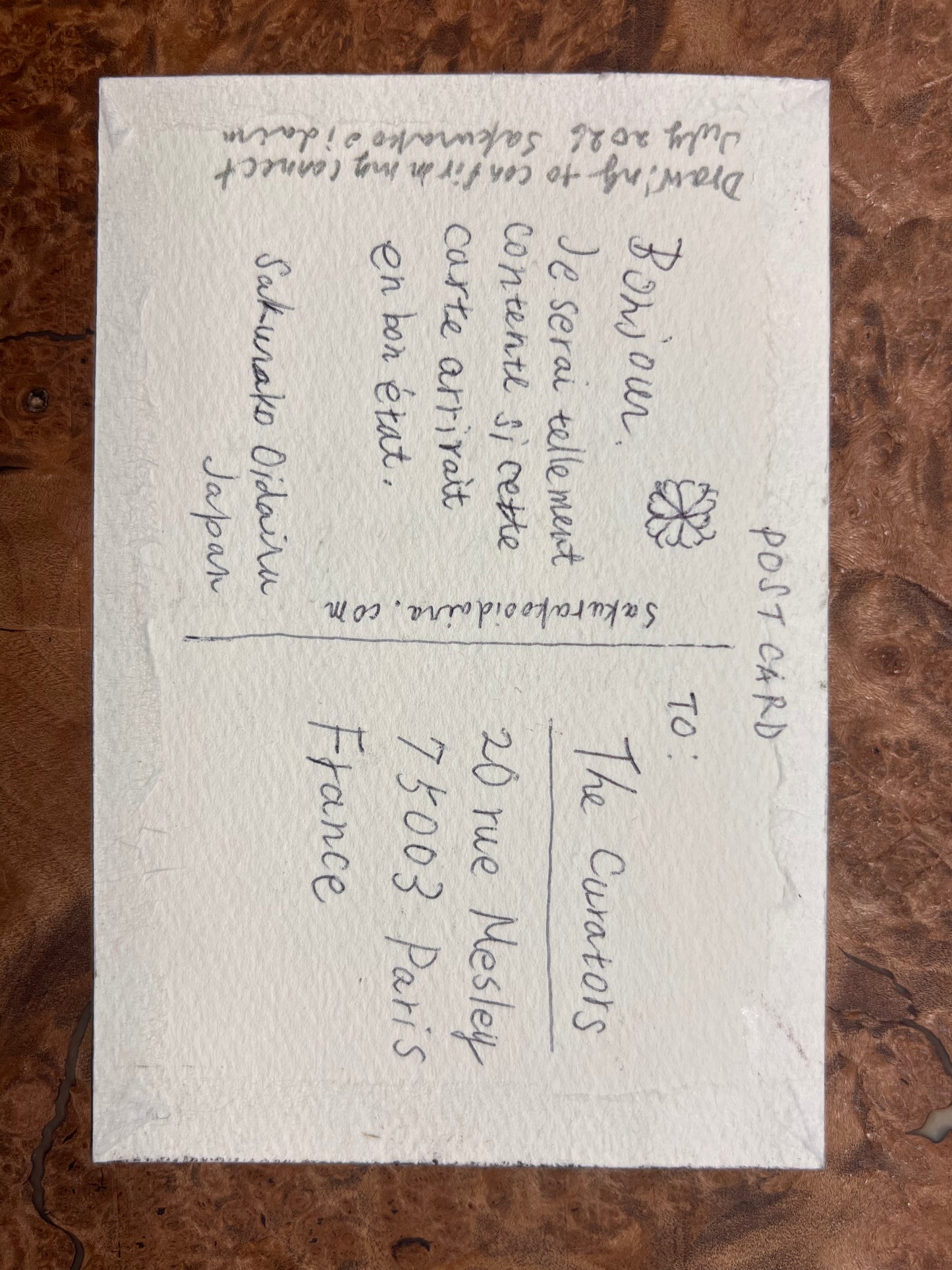 Sakurako Oidaira — Correspondances #2 — original postcard artwork