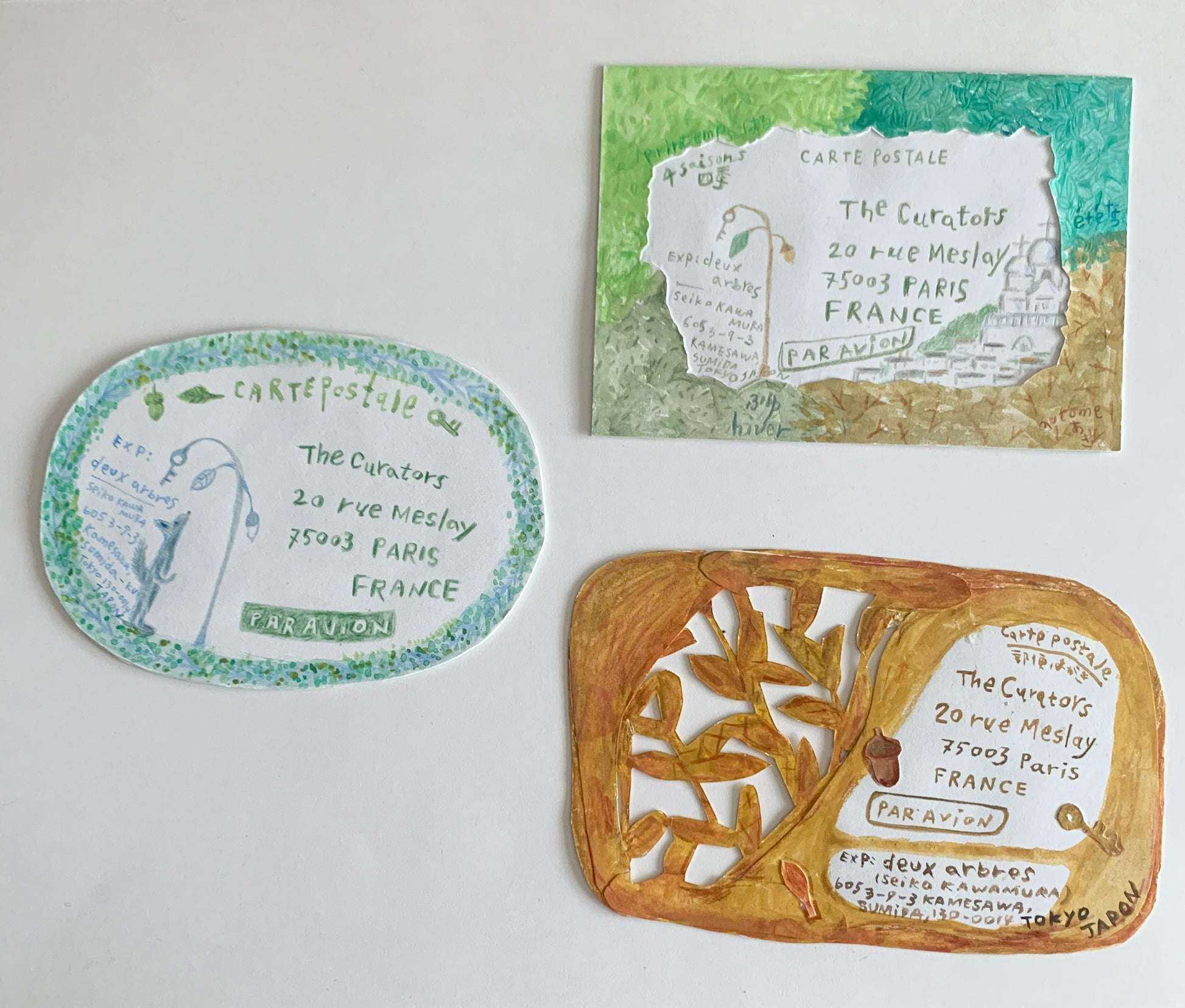 Seiko KAWAMURA — Correspondances #2 — original postcard artwork