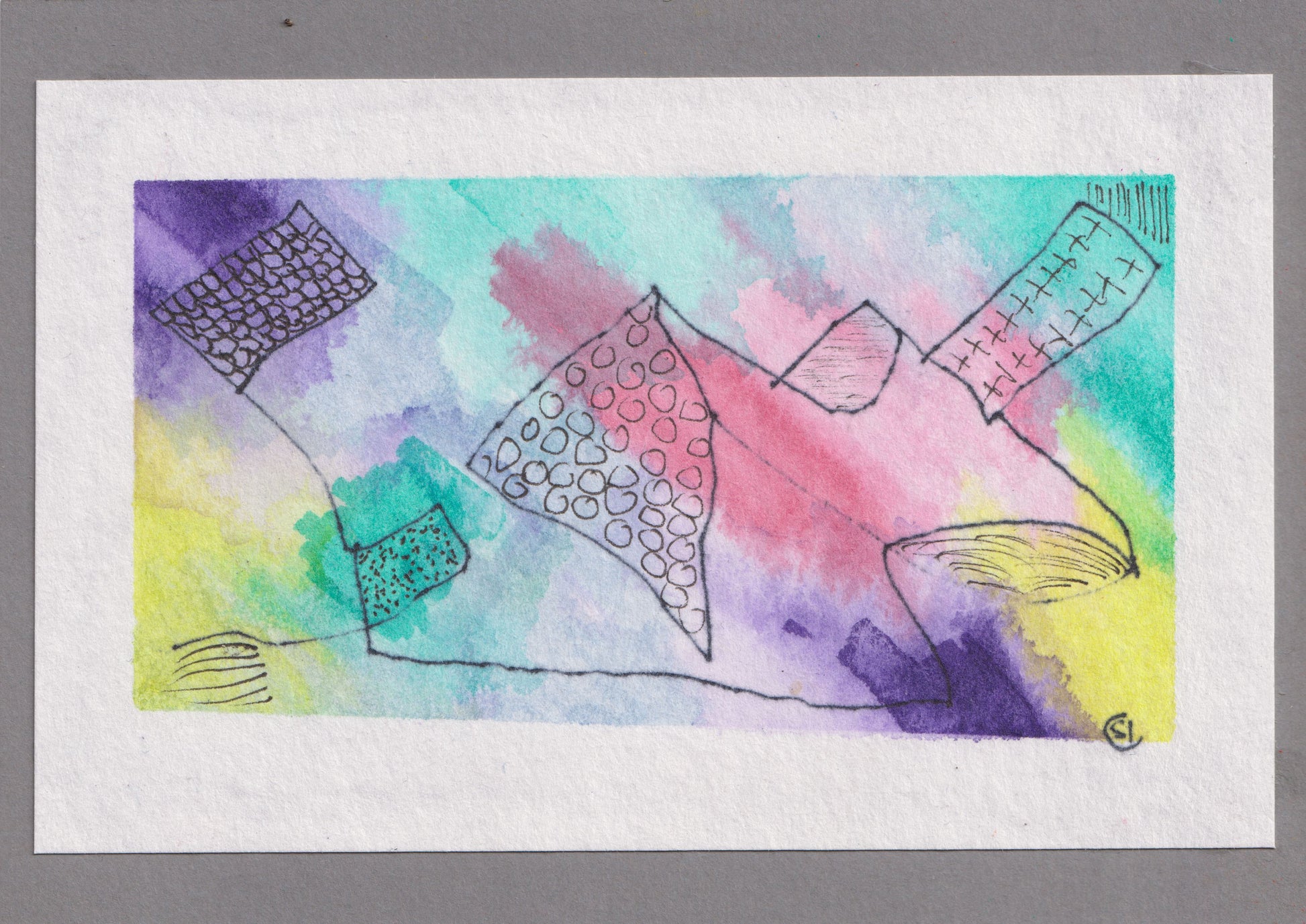 Simon Odermatt — Correspondances #3 — original postcard artwork
