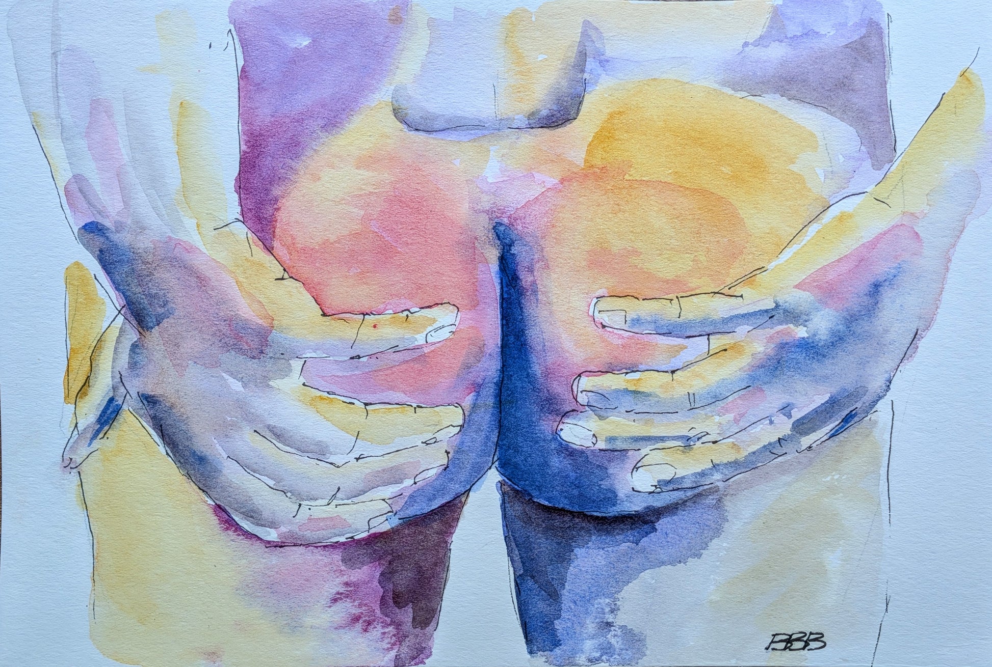 The Female Gaze Art — Correspondances #1 — original postcard artwork