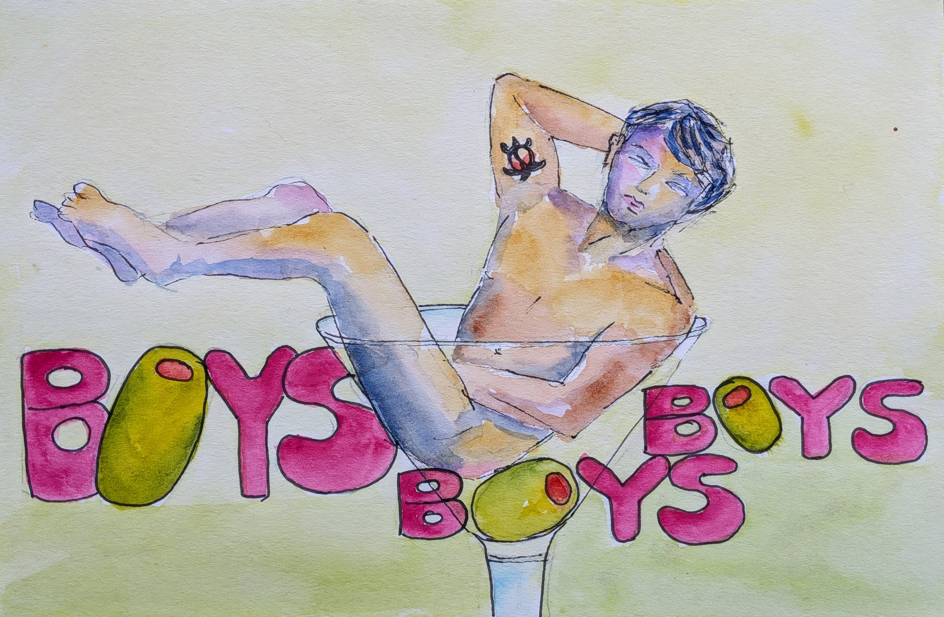 The Female Gaze Art — Correspondances #3 — original postcard artwork