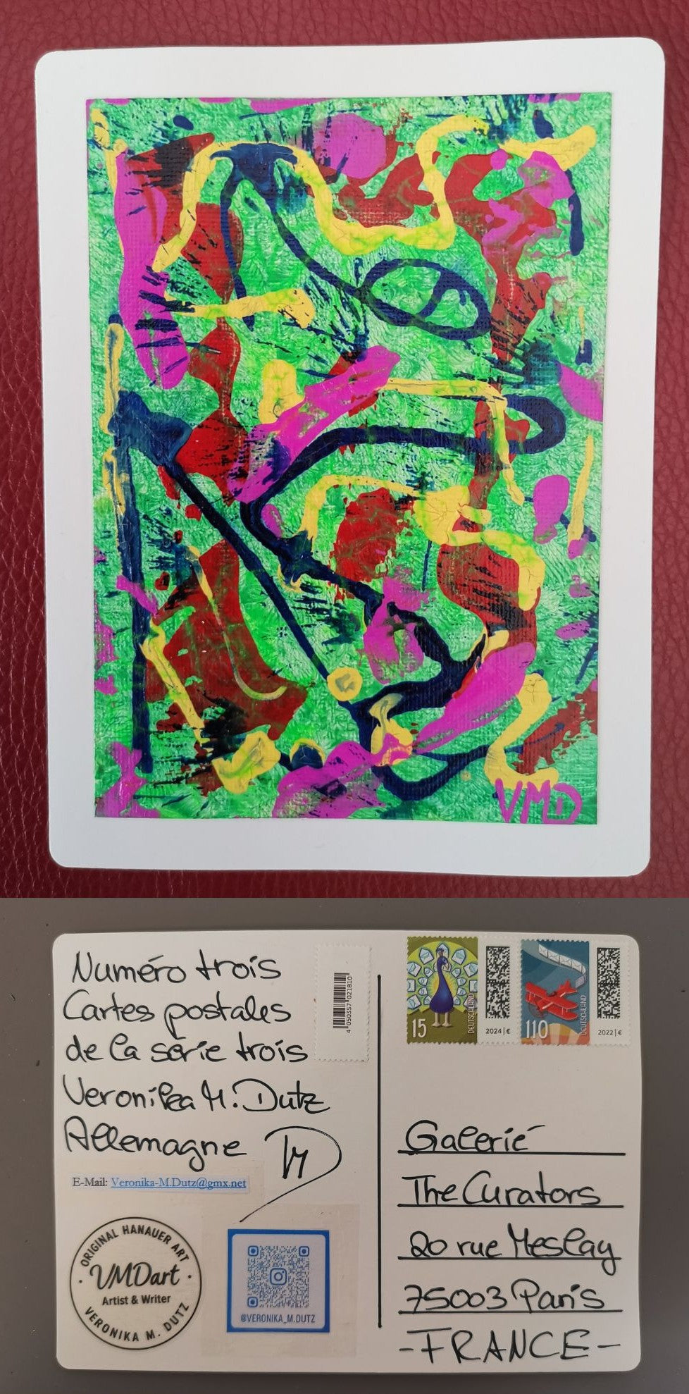 Veronika M. Dutz — Correspondances #3 — original postcard artwork