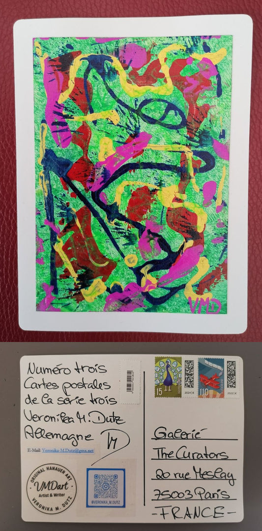 Veronika M. Dutz — Correspondances #3 — original postcard artwork