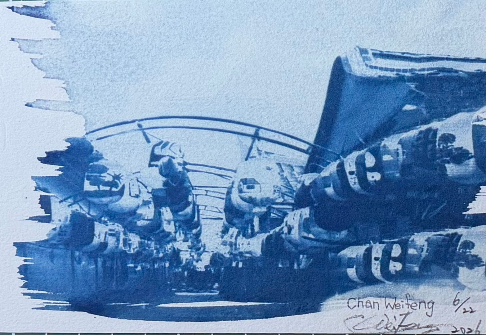 Weifeng Chan — Correspondances #1 — original postcard artwork