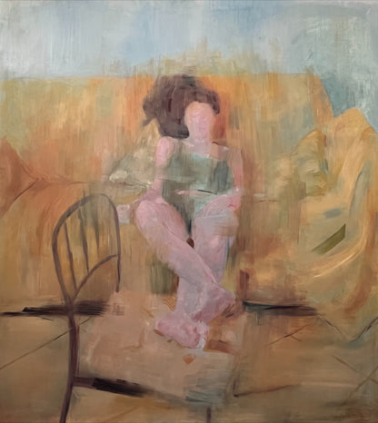 Woman on a Yellow Sofa