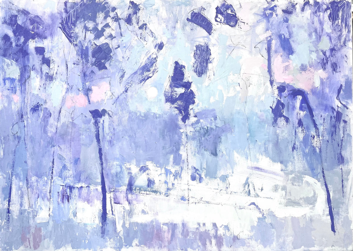 Shimmering blue-grey sunset